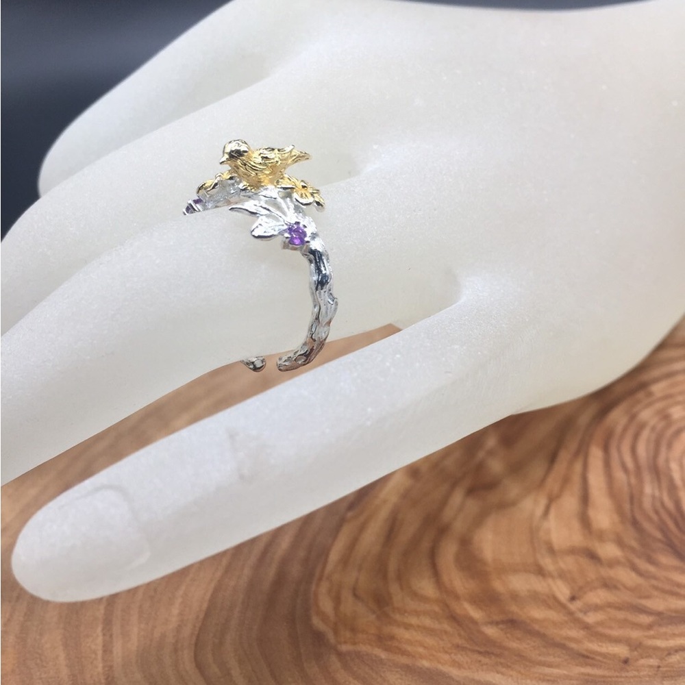 Bird motif ring (new) STERLING SILVER